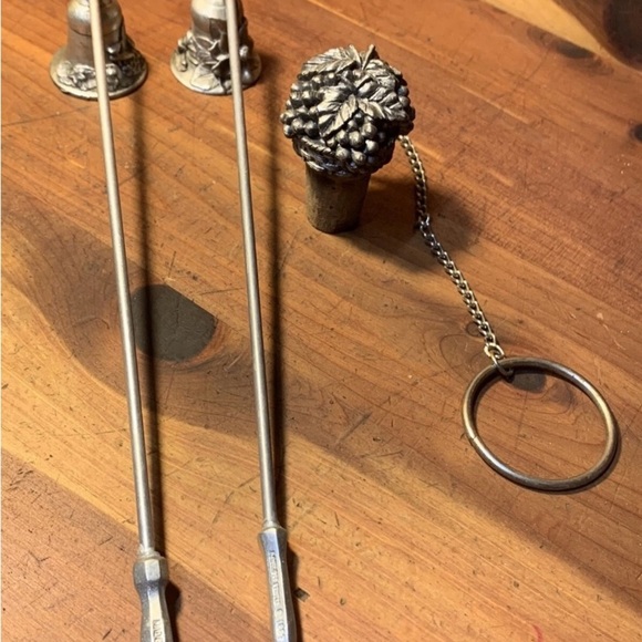 Vintage Pewter Candle Snuffs & Pewter Grapevine Wine Cork/Stop Candle Snuffer - Picture 6 of 7